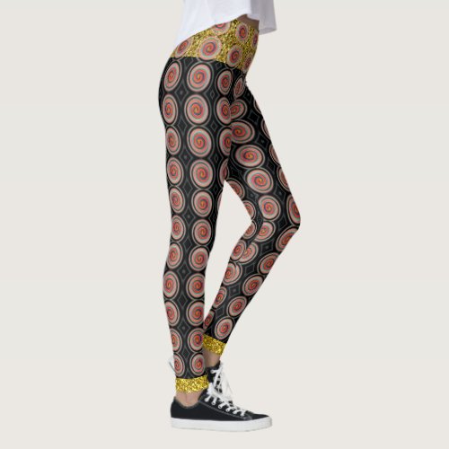 Black Gold Trendy Colorful Abstract Leggings