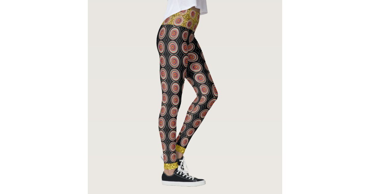 Gold Lattice Capri Leggings Golden Black, Zazzle