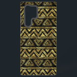 Black & Gold Tribal Geometric Pattern Samsung Galaxy S22 Ultra Case<br><div class="desc">Elegant shiny gold and black geometric tribal seamless pattern hand illustration.</div>