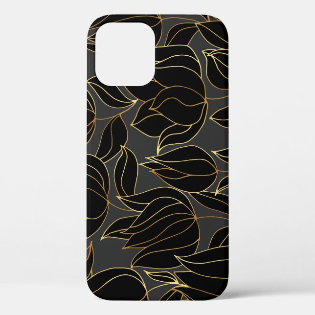 Black Gold Tulips: Luxury Floral Pattern Case-Mate iPhone Case (Back)