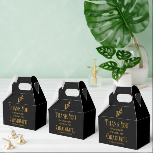 Black Gold Veterinary School Graduation Party Favor Boxes