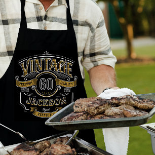 Black & Gold Vintage Aged To Perfection Birthday Apron