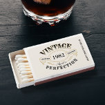 Black Gold Vintage Aged To Perfection birthday Matchboxes<br><div class="desc">Black and white fun vintage aged to perfection adult birthday party matchbox,  great for any age birthday celebration,  or other occasions. Custom it with your own text.</div>