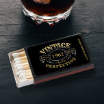 Black Gold Vintage Aged To Perfection birthday Matchboxes<br><div class="desc">Black and gold fun vintage aged to perfection adult birthday party matchbox,  great for any age birthday celebration,  or other occasions. Custom it with your own text.</div>