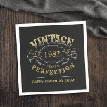 Black Gold Vintage Aged To Perfection birthday Nap Napkins<br><div class="desc">Black and gold fun vintage aged to perfection adult birthday napkins for men,  great for any age birthday celebration,  or other occasions. Custom it with your own text.</div>