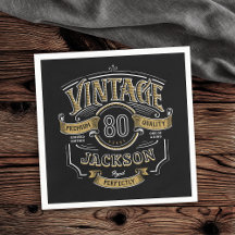 Black & Gold Vintage Aged To Perfection Birthday