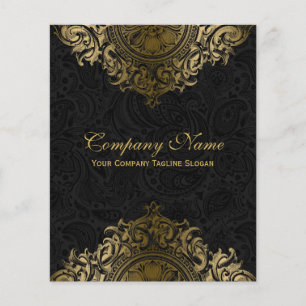 Black & Gold Vintage Floral Ornament Flyer