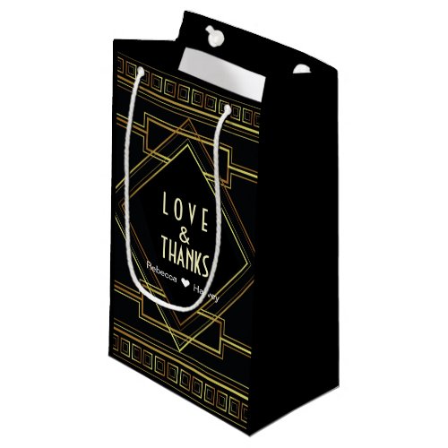 black gold vintage great gatsby wedding favor small gift bag