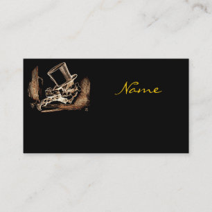 Black Gold Vintage Mad Hatter Business Card