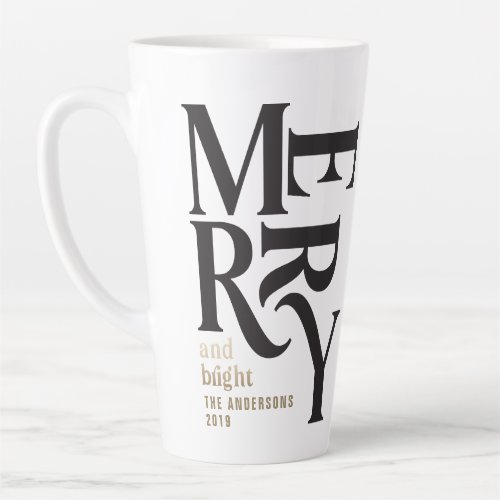Black  gold vintage merry chritsmas favor gift latte mug