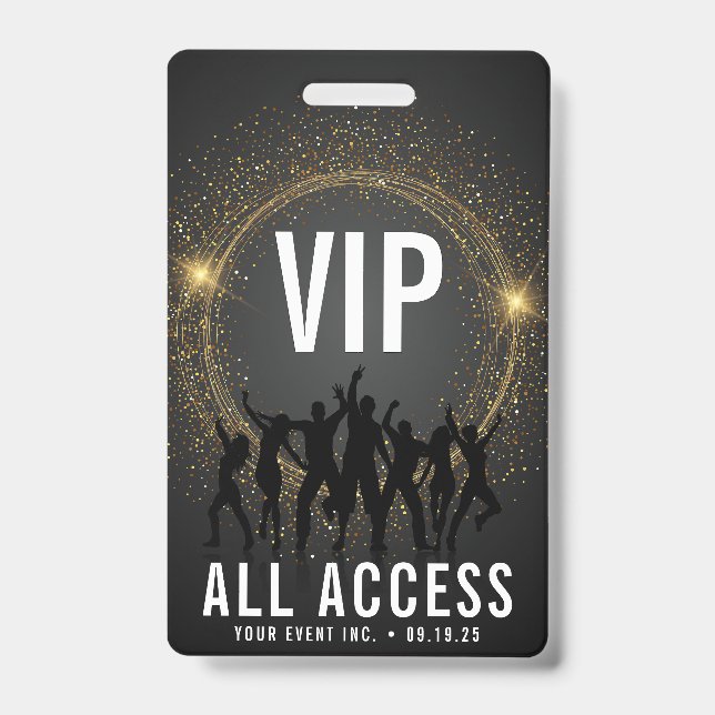 Black & Gold VIP All Access Concert Badge (Front)