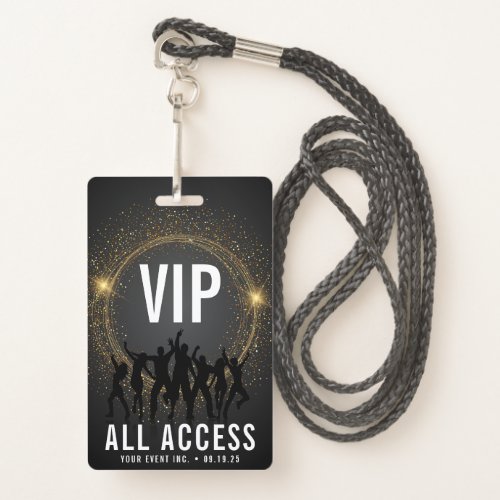 Black  Gold VIP All Access Concert Badge