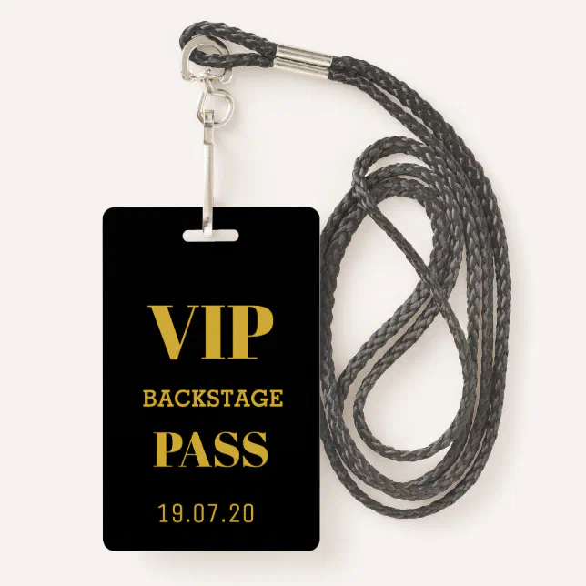 Black Gold VIP Backstage All Access Pass Concert Badge | Zazzle