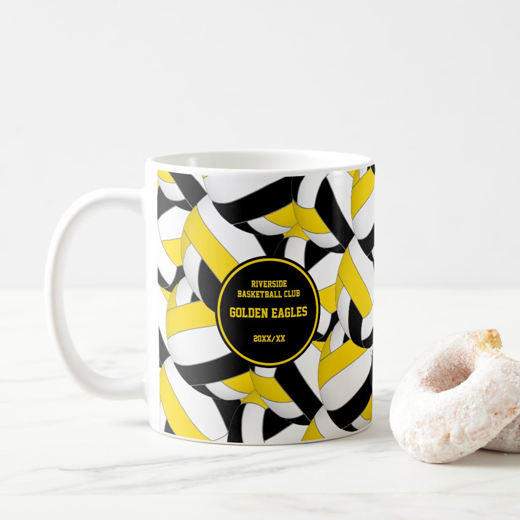 black gold volleyball coach thank you his hers coffee mug