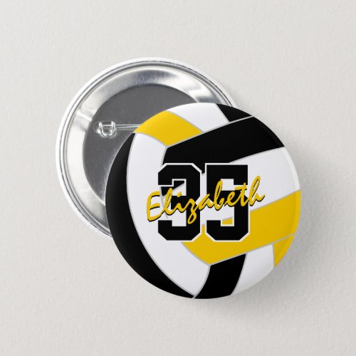 black gold volleyball team colors button