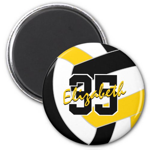 black gold volleyball team colors gifts magnet