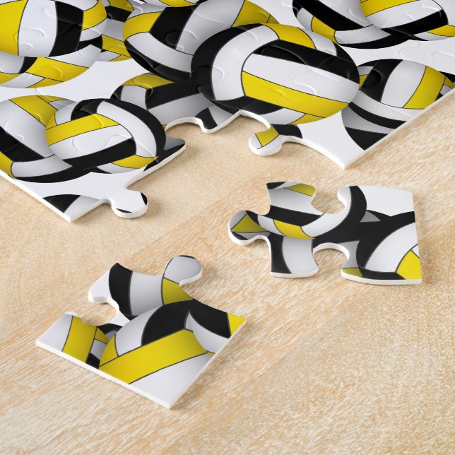 black gold volleyball team colors kids jigsaw puzzle (Side)