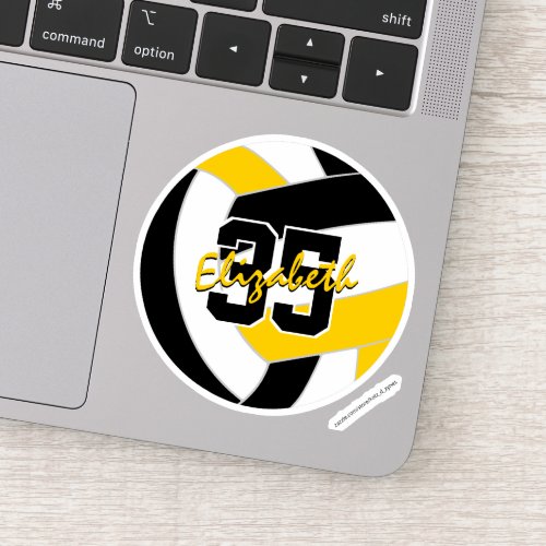 black gold volleyball team colors  sticker