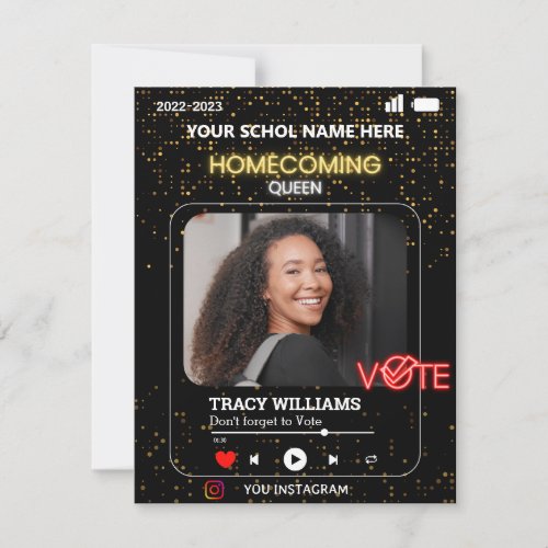 Black Gold  Vote Homecoming Queen Flyer Template