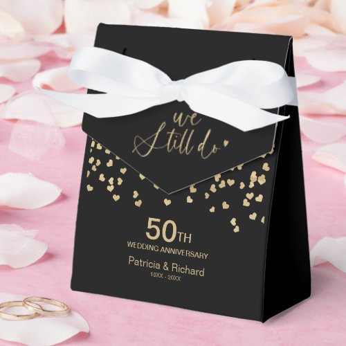 Black Gold We Still Do Wedding Anniversary Party Favor Boxes