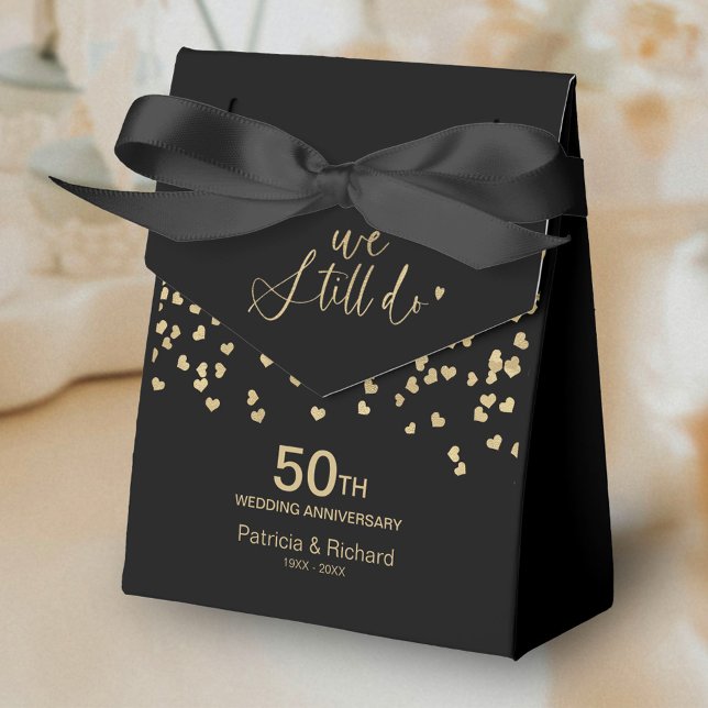 Black Gold We Still Do Wedding Anniversary Party Favor Boxes (Creator Uploaded)