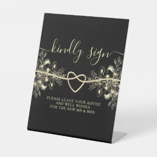 Black Gold Wedding Advice Sign