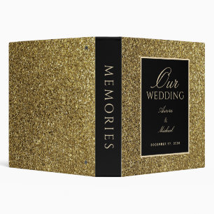 Black Gold Wedding Album 3 Ring Binder