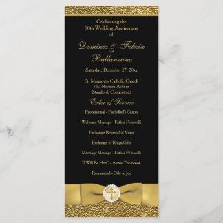 Black Gold Wedding Anniversary Vow Renewal Program