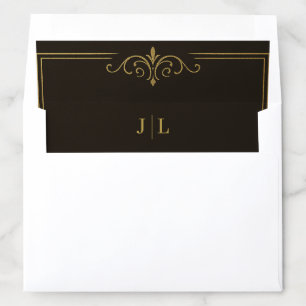 Black Gold Wedding Envelope Liners