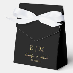 Black Gold Wedding Favor Box Luxury Custom 