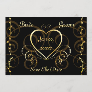 Black & Gold Wedding Invitation