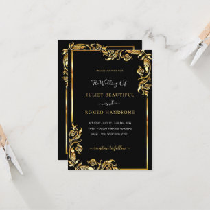 Black Gold Wedding Invitation Example Your Design