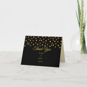 Black Gold Wedding Letterpress Thank You Card