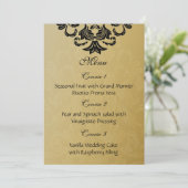 black gold wedding menu (Standing Front)