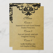 black gold wedding menu (Front/Back)
