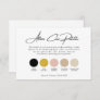 Black Gold Wedding + Neutrals Attire Color Palette Enclosure Card