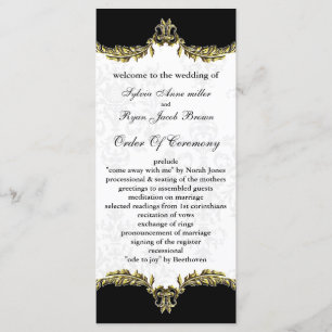 black gold Wedding program