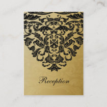 black gold wedding Reception Cards