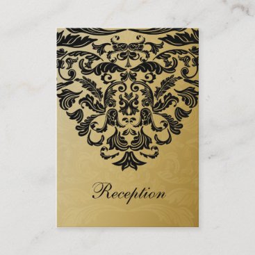 black gold wedding Reception Cards