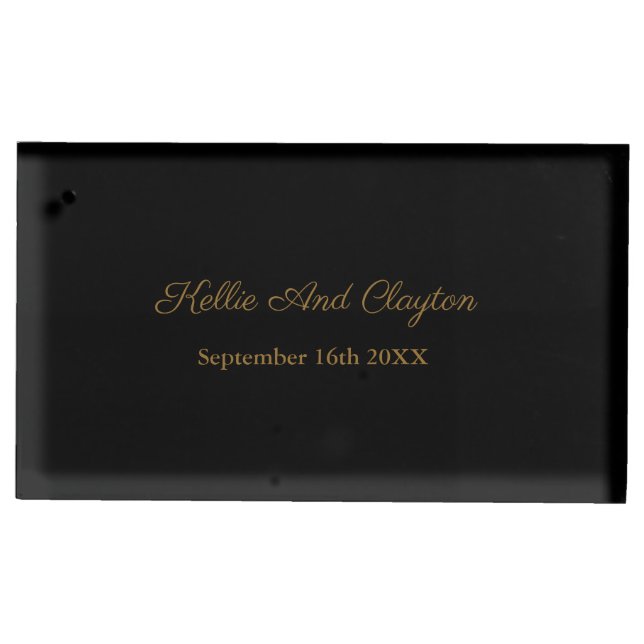 Black/Gold Wedding Table Card Holder (Front)