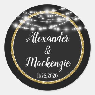 Black Gold Wedding Thank You Favor Tags