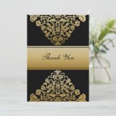 black gold wedding ThankYou Cards (Standing Front)