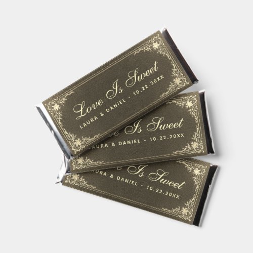 Black Gold Wedding Vintage Elegant Love Is Sweet  Hershey Bar Favors