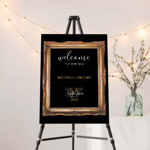 Black & Gold Wedding Welcome Sign
