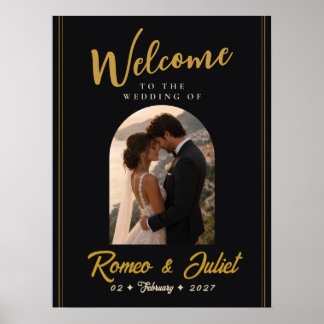 Black Gold Wedding Welcome Sign | wedding poster