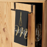 Black Gold Whisk Script Monogram  Kitchen Towel<br><div class="desc">An elegant black and gold script monogram name kitchen towel featuring a chic gold whisk. Personalize with your initial and name to create a beautiful elegant gift. Designed by Thisisnotme©</div>