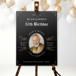 Black Gold Whiskey Photo 50th Birthday Welcome Foam Board<br><div class="desc">Black Gold Whiskey Photo 50th Birthday Welcome Foam Board. Celebrate a milestone birthday in style with our Vintage Whiskey Label inspired Invitation Design. Inspired by the elegance of aged whiskey, this design brings a touch of sophistication to your special occasion. The vintage whiskey label design showcases the celebrant as "aged...</div>