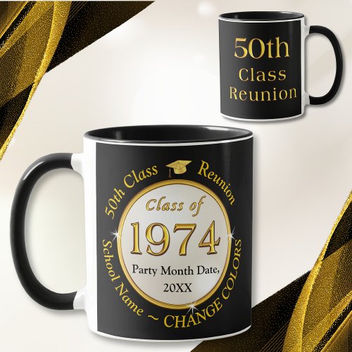 Black Gold White 50 year Class Reunion Souvenirs Mug