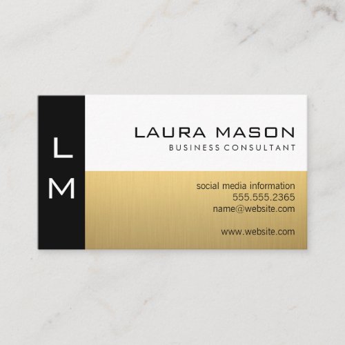 Black Gold White Business Card