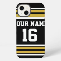 Black Gold White Team Jersey Custom Number Name